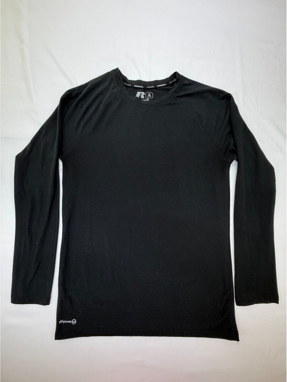 Russel Men's T Shirt Long Sleeve Dri-Power 360 Athletic Size M 38-40 Black
